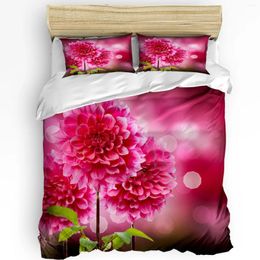 Bedding Sets Red Flowers Leaves Plant Set 3pcs Boys Girls Duvet Cover Pillowcase Kids Adult Quilt Double Bed Home Textile