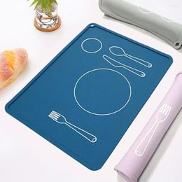 Table Mats Mat Hanging Hole Daily Use Silicone Kids Dining Placemat Durable Food Grade Student For Cafe