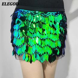 2023 Ladies Belly Dance Waist Chain Halloween Hip Scarf Skirt Sexy Sequins Mini Belt Hipskirt Bellydance Costume Accessories