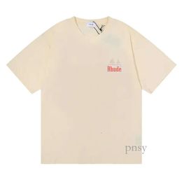 Mens Rhude Shirt Designer Summer Fashion Short Sleeve Tees Mens Shirt Rhude Europe America T-shirt Men Women Neck Size S-xl Tee Shirt 244