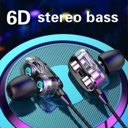 Extra Bass Headphones Wired Earphone High Bass 3.5mm 6D Earphones With Microphone Noodles Style Sport Headset For Samsung New