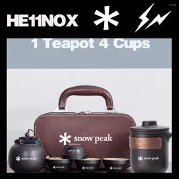 Camp Furniture Ceramic Travel Tea Set Portable Bag Outdoor Teapot Quick Cup