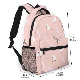 Mochilas de viagem pássaros engraçados de Parrot Cockatiel Corella Cockatoo Girl Backpack Capacity School Saco para adolescente