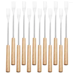 Dinnerware Sets 12 Pcs Tools Chocolate Fondue Fork Dipping Forks Household Ice Cream Grill Kitchen Supplies
