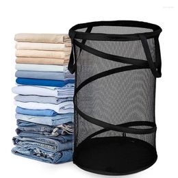 Laundry Bags Storage Basket Household Large Dirty Clothes Cylindrical Mesh