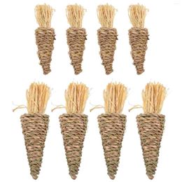 Decorative Flowers Easter Carrot Hanging Ornaments Comforting Molar Toy Jute Twine Artificial Decor Rustic Straw Woven