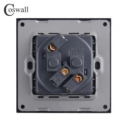 COSWALL EU Spain Russia Standard Wall Power Socket Grounded USB Type A & Type-C Charge Port 2A Maxi. PC Panel White E20 Series