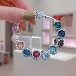 S925 Fanpanjiala Di Sterling Sier Bracelet Female Cat Eye Diy Scattered Bead Pendant Bracelet Lover Gift