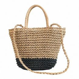 woman Straw Bag Handmade Bohemian Handbag Shoulder Bags Summer Straw Beach Bag Women's Retro Bucket type Crossbody Bags HW403 u6d2#
