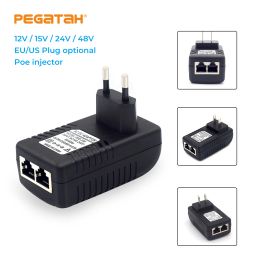 PEGATAH 100Mbps Passive POE Injector Ethernet CCTV Power Adapter 48V0.5A Output For POE Cam POE Adapter For IP Camera AP