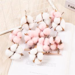 Decorative Flowers 10PCS Natural Cotton Bolls Balls Dried For Wreath Decor White Branch Picks Great Craft Artificial Flower