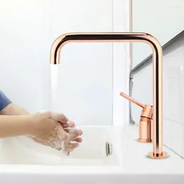 Bathroom Sink Faucets G1/2in Thread Copper Basin Faucet 360 Degree Rotation Single Handle Cold Mixing Tap