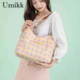 Evening Bags Plaid Grid Female Shoulder Fashion Underarm Large-Capacity Casual Soft Strong Handle For Girls Street Traveling