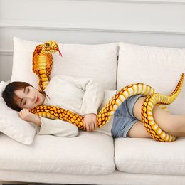 1pc 80cm/170/240cm Simulated Colorful Cobra Plush Toy Stuffed Animals Snakes Plushies Doll Funny Spoof Joke Soft Toys Home Decor