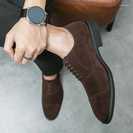 Casual Shoes Men's Oxford Brand Suede Leather Vintage Slip-on Classic Men Driving Wedding Male Dress Pointed