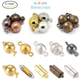 1-10Sets Platinum Golden Silver Mixed Colour Brass Magnetic Clasps Nickel Free Column Shape for Jewellery Making