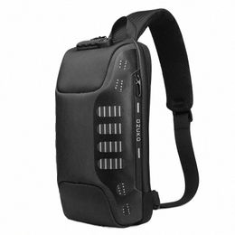 ozuko Motorcycle Chest Bag Anti-thief Men Crossbody Bag Waterproof Shoulder Bags USB Charging Short Trip For Male Travel Pack X2nl#