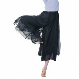 women Modern Dance Training Pants Loose Dance Pants Adult Girl Classical Dance Chiff Pants Wide Leg Body Yoga p0Kk#