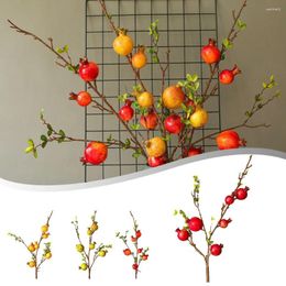 Decorative Flowers 1Branch 6 Head Pomegranate Artificial Fruit Branches For Home Wedding Party Christmas Tree Wreath El Garden Decoration