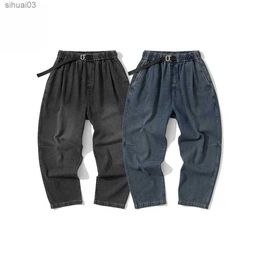 Мужские джинсы Новая мужская уличная одежда товары гарем брюки Cityboy Брюки Мужские пески вымытые джинсовые эластичные талию конусные.
