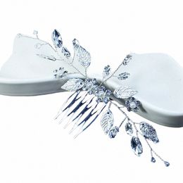 leaf bridal wedding crystal hair comb rhineste pearl bridal hair piece fr headdr suitable for women and girls O2ZY#