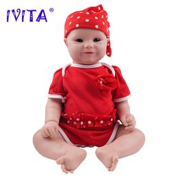 IVITA WG1563 17.71inch 3.18kg 100% Full Body Silicone Reborn Baby Doll Realistic Girl Unpainted Dolls DIY Blank Children Toys