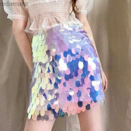 Skirts Skorts Glitter Sequins Mermaid Women Skirts Fish Scales Paillette Hip Package Bodycon Fashion Skirt For Festival Rave Club Party Jupe 240330