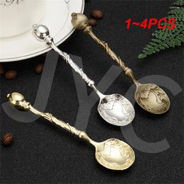 Coffee Scoops 1-4PCS Tea Spoon Vintage Retro Eastern Style Scoop Spoons Carved Ice Cream