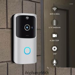 Doorbells 2.4G Wireless Wifi Smart Doorbell Camera Video Remote Door Bell Ring Intercom Cctv Chime Phone App Home Security Drop Delive Otetr