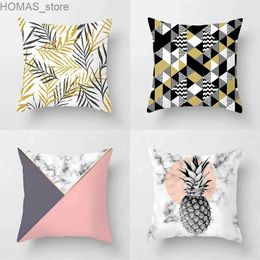 Pillow Abstract Splicing Geometric Block Mesh case Sofa Car Seat/Cushion Cover Modern Room Home decor Y240404