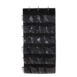 Storage Boxes Hanging Shoe Bag Transparent Pocket Holder 24-pocket Over-the-door Organiser With Hooks Capacity For Shoes