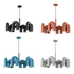 Modern Minimalist Pendant Lights Black Lustres Home LED Blue Hanging Lamps for Ceiling Red Lampara Techo Room Decor for Bedroom