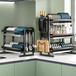 Kitchen Storage AOLIVIYA Dishes And Rack Drain Household Chopping Board Chopsticks Organiser Pantry