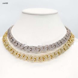 Designer hot selling 5A Infinity Cuban Chain Necklace Hip Hop Gold Rhodium Plated Iced Out Bling Cool Men Boy Jewelry