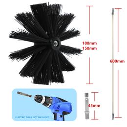 600mm Long Rotary Chimney Brush Long Handle Flexible Rod For Chimney Dryer Pipe Fireplace Inner Wall And Roof Cleaning Tools