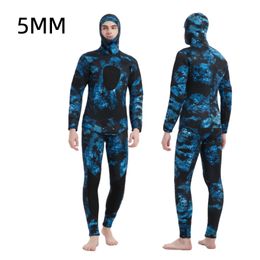 2 Pieces Set Diving Cargo Mens 5MM Wetsuit Camouflage Spear Fishing Warm Camo Surfers With Chloroprene Winter Diver 4 Colours