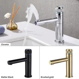 Bathroom Sink Faucets Black/Chrome/Gold Basin Faucet Power Switch Button And Cold Water Tap For Taps Rotary