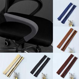 Chair Covers 2Pcs Solid Colour Elastic Zip Armrest Computer Office Arm Cover Elbow Rest Protector With Zipper