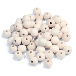 100Pcs/Lot Natural Round Wooden Beads Hemu Loose Spacer Wood Balls Bead for DIY Jewellery Making Kid's Toys Handmade Accessories