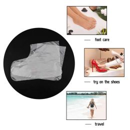 100Pcs/Pack Disposable Foot Covers Plastic Transparent Shoes Cover Paraffin Bath Wax SPA Therapy Bags Liner Booties Wholesale