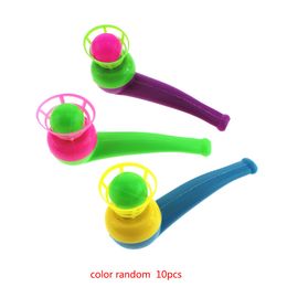 1/2/5/10PCS Children Toys sports Games Blow Pipe & Balls Kid Blow Blowing Gift Plastic Pipe Balls Toy for girls Colour Random