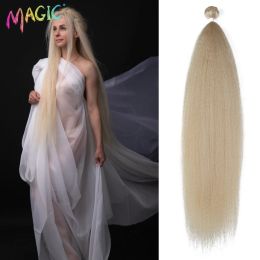 Weave Weave Magic Kinky Straight Hair Synthetic Hair 36 inch Yaki Straight Soft Hair Blonde Weave Bundles Cosplay