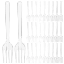 Disposable Flatware 100 Pcs Serving Utensils Festival Forks Plastic Convenient Cutlery Tableware Party