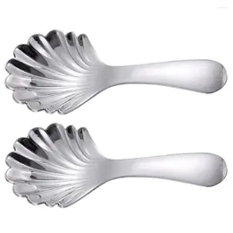 Spoons 2 Pcs Small Spoon Teaspoon Ladle Coffee Stirring 304 Stainless Steel Dessert