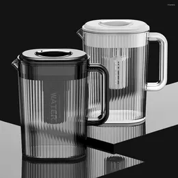 Hip Flasks Plastic Water Jar Large Capacity Jug Transparent Drink Pitcher With Retractable Philtre Barrel Iced Beverage Dispenser