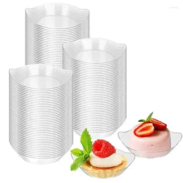 Disposable Cups Straws 20Pcs Mini Dessert Plates Parfait Appetiser Party Wedding Container Transparent
