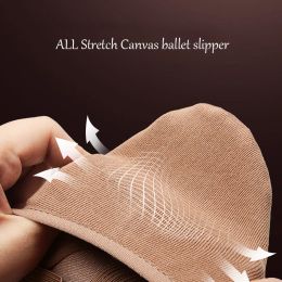 Balettskor kvinnor pointe skor för balett hög stretch canvas dans tofflor delade ensam balettlägenheter ballerina pump för dans