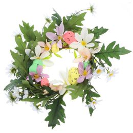 Decorative Flowers Easter Egg Wreath Artificial Wreaths For Front Door Floral Statue