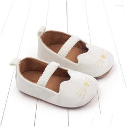 First Walkers Baby Girls Mary Jane Flats Infant Anti-Slip Walking Shoes Cute Moccasinss Cartoon Soft Sole Princess Drop Delivery Kids Dhliq