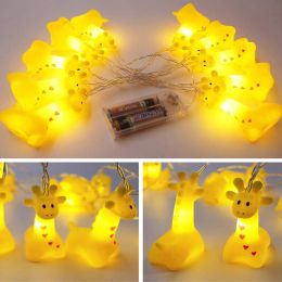 Cute Animal Lights String Creative Giraffe Hippo Dinosaur Unicorn LED Fairy Garland Lamp for Kids Mas Birthday Party Room Decor